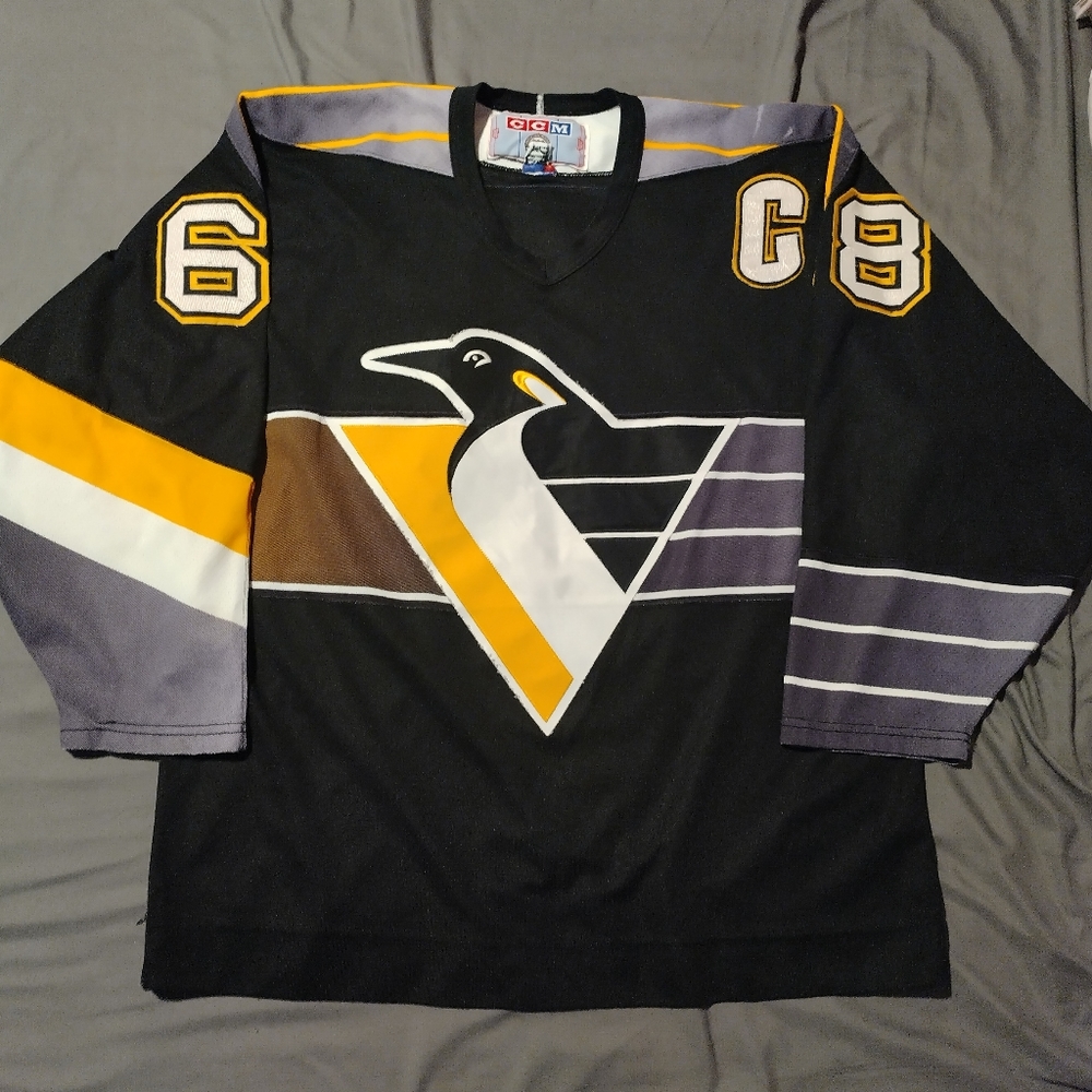 jaromir jagr Pittsburgh Penguins CCM robo Jersey mens L read Description